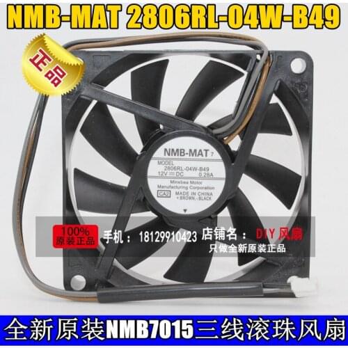 NEW NMB-MAT Minebea 2806RL-04W-B49 7015 7CM Ball bearing cooling fan
