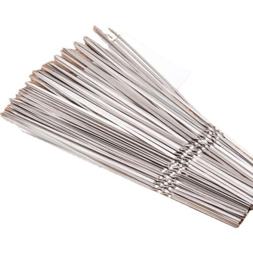 Stainless Steel Barbecue SkewerReusable BBQ Skewer Flat Barbecue Fork BBQ Utensils Camping Kitchen Tools Outdoor barbecue pin