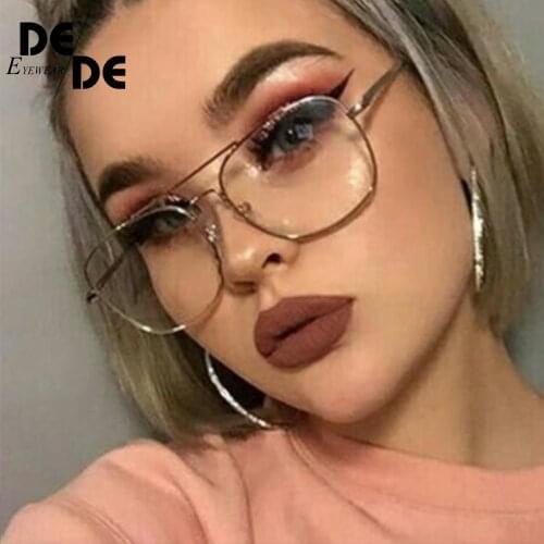 2019 Hot Vintage Square Mens Eyeglasses Frames Luxury Designer Gold Color Clear Glasses Male Spectacle Frames