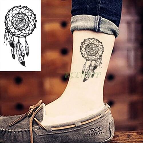Waterproof Temporary Tattoo Sticker Dreamcatcher Fake Tatto Feather Style Dream Catcher Flash Tatoo Tatouage For Men Women