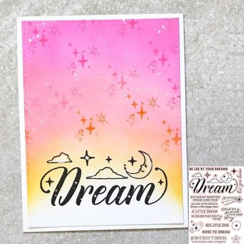 Word Dream Under The Night Sky Clear Stamps for DIY Scrapbooking DIY Craft Making Decor Transparent Stempels New Silicone Seal