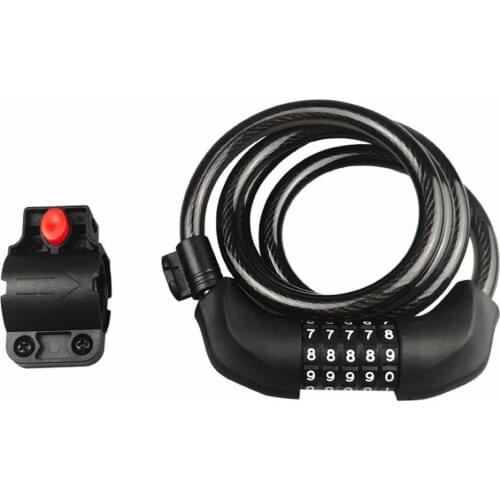 Safety Lock 5-Digits Code Combination Chain Multifunctional Lock Heavy Duty Cable Anti Theft Metal Cable Lock for Mountain Bike