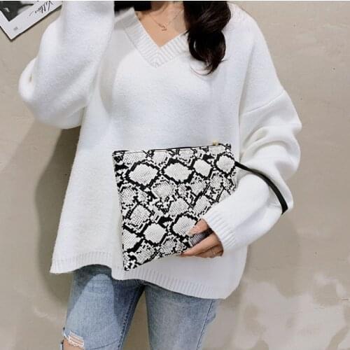 Women Handbag New Snake Print Portable Coin Bag Female Casual Fashion Pu Leather Zipper Mini Envelope Bags Сумка Женская Сумки