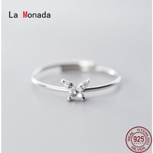 La Monada Butterfly Minimalist Finger Rings For Women 925 Silver Jewelry For Women Rings Adjustable Silver Ring 925 Women Korean