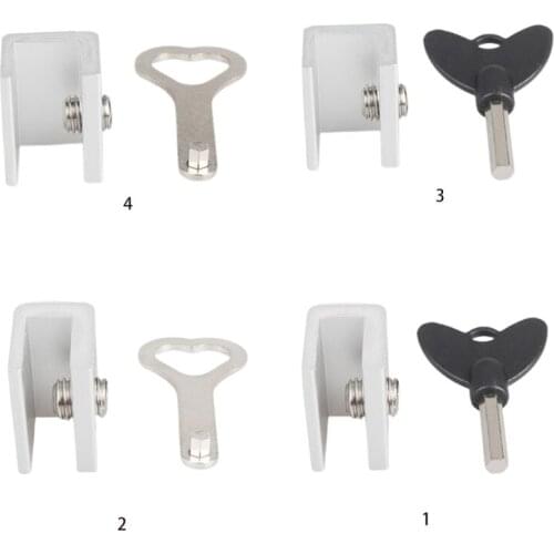 1 Set Punch-free Sliding Window Locks Move Window Safety Lock Sliding Sash Stopper Adjustable Security Locks With Key for Home