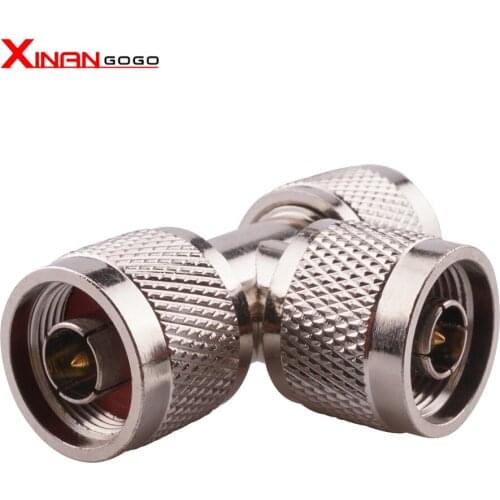 1Pcs N Male to Dual N Male T Type Adapter 2x Plug Male 3 Way Splitter Type Connector