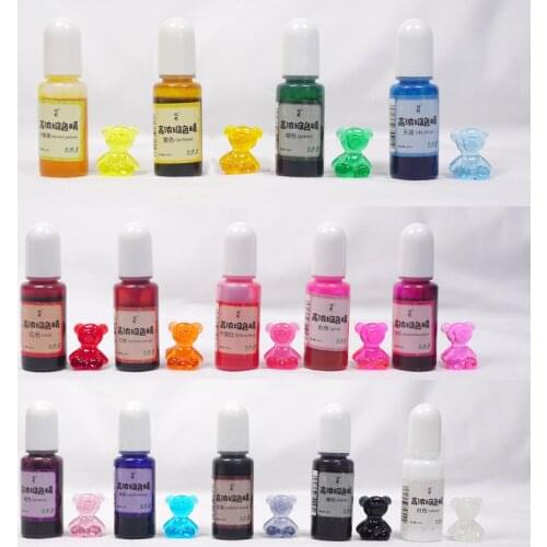 10ml Epoxy Resin Pigment DIY Liquid Colorant Dye pigment For Jewelry uv resin Mold Sets kit 14 colors