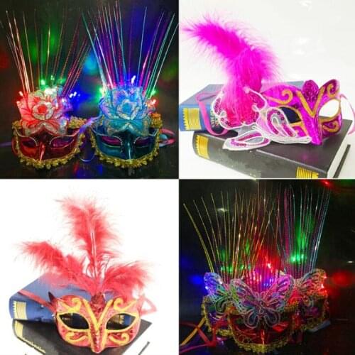 15 Pcs Women LED Luminous Butterfly Princess Flash Ball Mask Makeup Halloween Christmas Party Bar Wedding Birthday Decoration