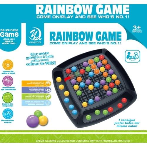 2in1 Rainbow Bead Game Go Game Set Dot Bead Board Game Toy Montessori Educational Toys for Kids Matching Game