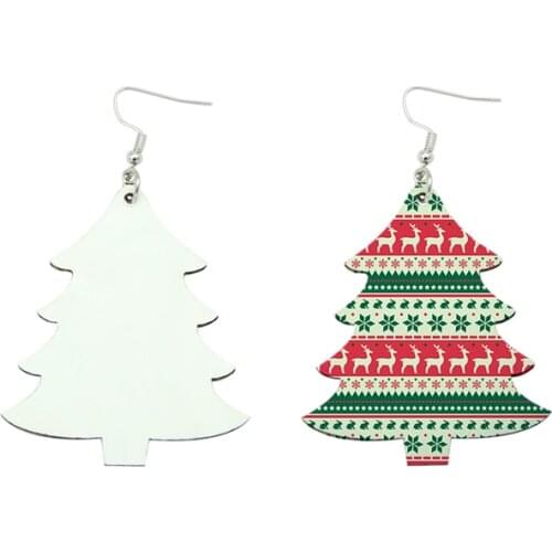 20pairs /lot Blank Sublimation PU Leather Eardrop Festive Gift Earrings Sublimation INk Transfer Printing Heat Press DIY Print