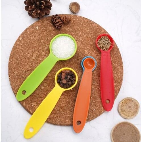 5PCS/Set Plastic Measuring Spoons Stackable Mini Milk Powder Spoon Measuring Cups Small Multi Purpose Coffee Sugar Scoop