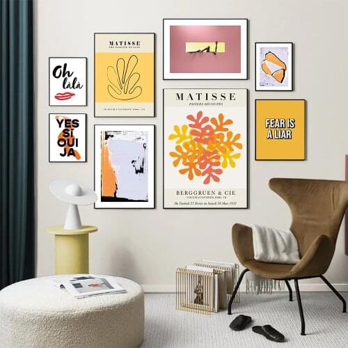 Abstract Color Matching Posters and Prints Matisse Letters Canvas Painting Wall Art Pictures For Living Room Modern Decoration