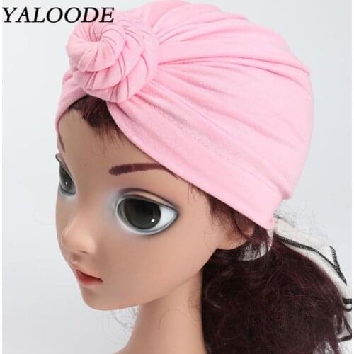 Baby Boy Girl Hat Cotton Knot Solid Infant Toddler Turban Newborn Beanie Caps Candy Color Kids Hat Autumn Baby Accessories