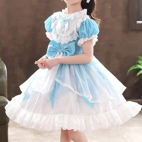 Kids Little Girls' Dress Graphic Party Birthday Ruffle Mesh Lace Knee-length Short Sleeve Princess Sweet Dresses Childrens Day