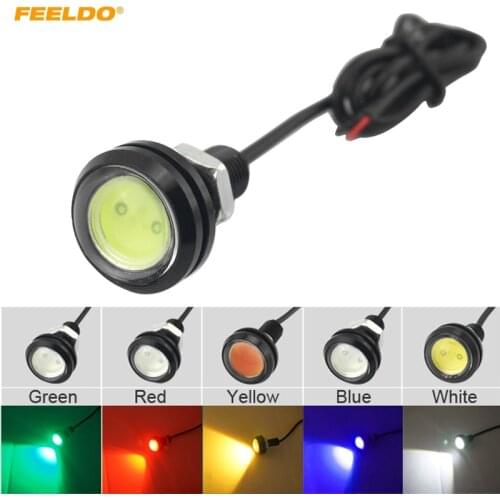 FEELDO 10pcs Waterproof 4W 23mm Lens Ultra-thin Car LED Eagle Eye DRL Light Tail Backup Brake Rear Lamp Light 5 Colors #CA1073