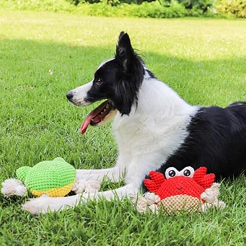 Little Puppy Toy Wear-resistant Colorful Sounding Plush Crab Dog Chewing Toy for Home Dog accessories Suministros para perros