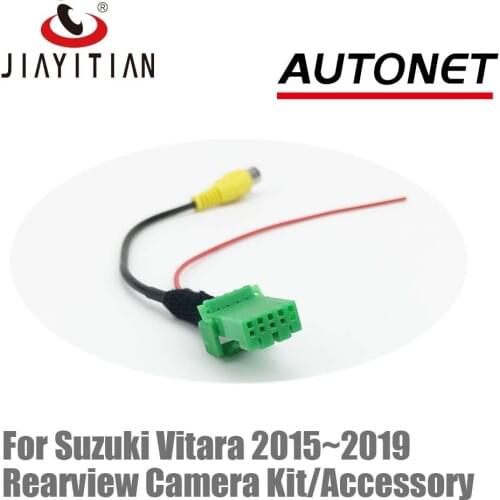 JIAYITIAN Rear view Camera RCA Video Plug Adapter Cable For Suzuki Vitara 2013~2019 Kit with Factory Monitor Head Unit