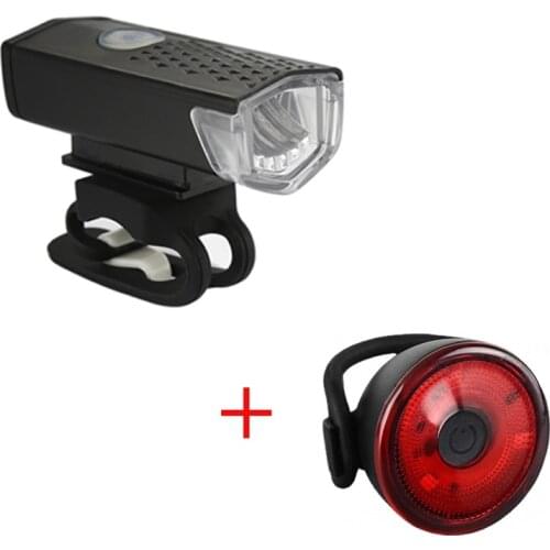 MTB Bicycle Bike Front Rear Lights Set Mountain Bike USB Safety Warning Lamp Night Cycling Headlight Taillight Bike Accessories