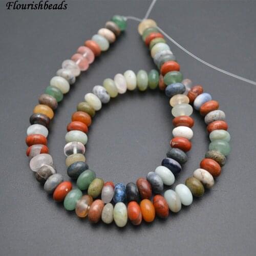 Wholesale 5x8mm Natural Mix Stones Rondelle Spacer Loose Beads Fashion Jewelry making supplies 5 strands per lot