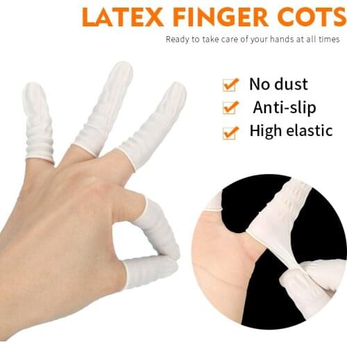 Latex Finger Cots 500Pcs Durable Natural Latex Anti-Static Practical Disposable Medium Fingertips Protector Finger Covers