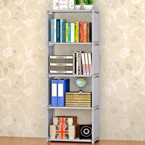 Multilayer Bookshelf Simple Assembled Book Shelf Bathroom Furniture Storage Display Shelf DIY Kids Bookcase Metal Tube Bookcases