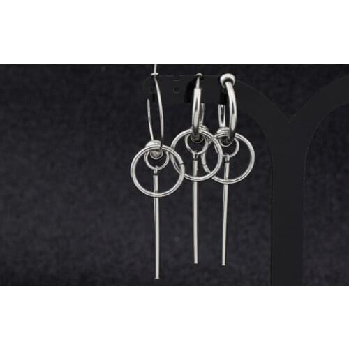 Kpop Fashion Jewelry Single Stainless Steel Earring Trendy 2020 INS Popular Unisex Geometric Tassel Boys & Girls Punk Earrings