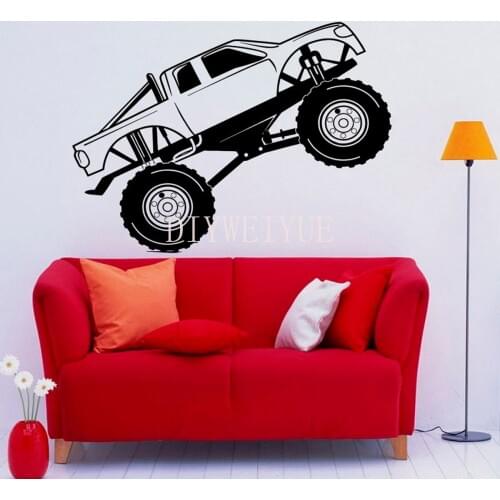 Monster Truck Wall Decal Kids Room Wall Tattoo Vinyl Racing Car Sticker Art Murals Removable Home Decoration Accessories G567