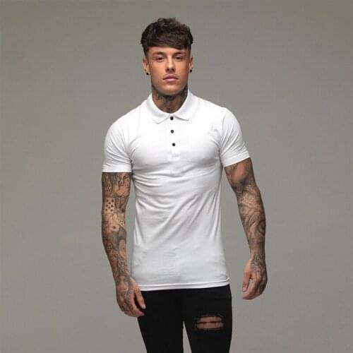 Polo-Shirts Slim-Fit Short Sleeve Leisure Casual Cotton Fashion Mens Brand Fitness Mens Summer Breathable Sports Polo Shirt