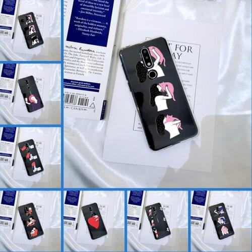 Funny Girl Cat Cartoon Cute Heart Soft Phone Case For Nokia 3.2 4.2 Silicone Back Cover For Nokia 2.1 3.1 5.1 6.1 7.1 Plus