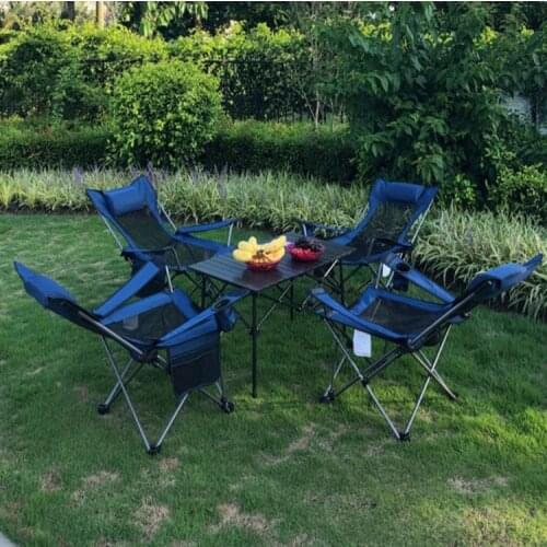 One table and four beach chairs, fishing chair, fishing stool, portable outdoor folding chair