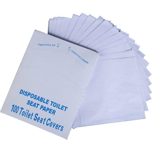 100pcs/lot Disposable Toilet Seat Cover 100 Waterproof Safety Travel/Camping Bathroom Accessiories Mat Portable suitable