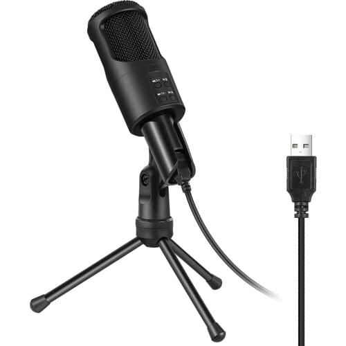Professional USB Condenser Microphone Wired Streaming Cardioid Mic for Computer Conference Youtube Video Recording Studio Live