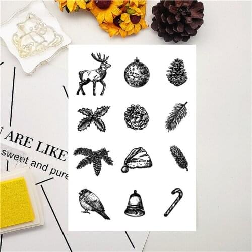 11*16CM Christmas Decoration Transparent Clear Stamps / Silicone Seals Roller Stamp For DIY Scrapbooking Photo Album/Card Making