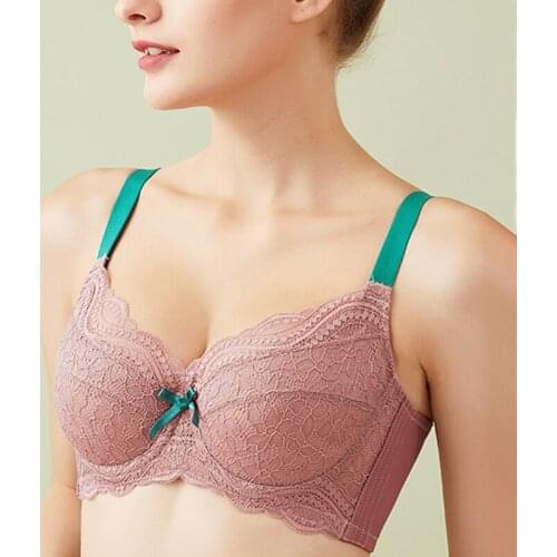 Sexy Lace Minimizer Bra Womens Full Coverage Transparent Bralette Non Padded Plus Size Underwire Female Lingerie 36 38 40 C D E