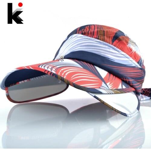 2018 Sun Hat For Women Summer Empty Top Beach Cap Female Retractable Visor Sun Protection Hats Wide Brim Outdoor Casual Chapeau