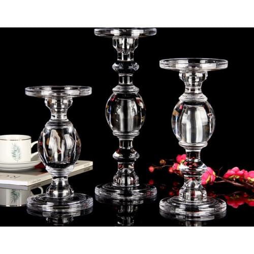 Glass Candle Stick Holders Taper Candles Holder for Candlestick, Dinner Candles, Party and Wedding Centerpieces Table Decoration