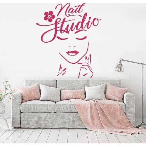 Nail Studio Wall Decals Furniture Glass Wall Stickers Vinyl Home Decoration Beauty Salon Shop Window Logo Sign Art Murals Z772