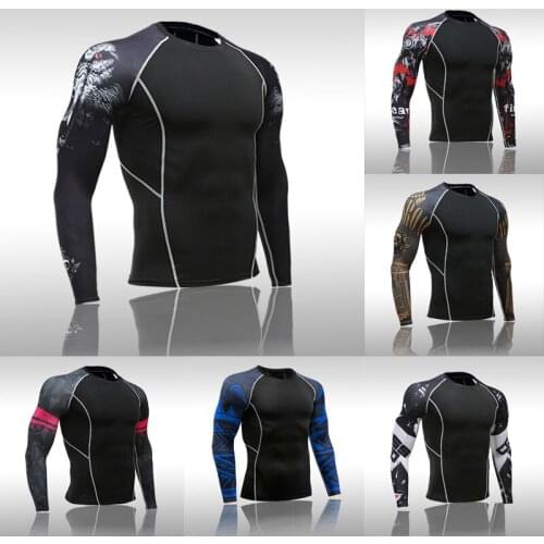 2021 High Quality Fitness Clothing Mens Running Tight T-Shirt Long Sleeve Top Sports Tops & Tees Quick Dry Sweat Gym Training