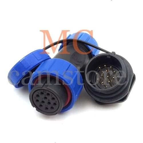 SP21 12pin waterproof connector ,IP68, LED power cable connector, plug female- socket male aviation bulkhead connector
