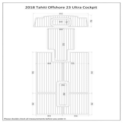 2018 Tahiti Offshore 23 Ultra Cockpit Pad Boat EVA Teak Decking 1/4" 6mm