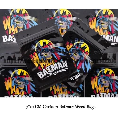 2021 Cartoon Bat Pattern Weed Bags With Window Waterproof Package Candy Bag Zip Lock Tobacco Bags Wholesale