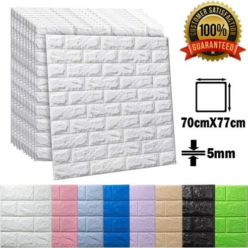3D Wall Stickers Imitation Brick Self-adhesive Wallpaper Panel for Living Room Home Bedroom Decor Kitchen TV Backdrop Waterproof