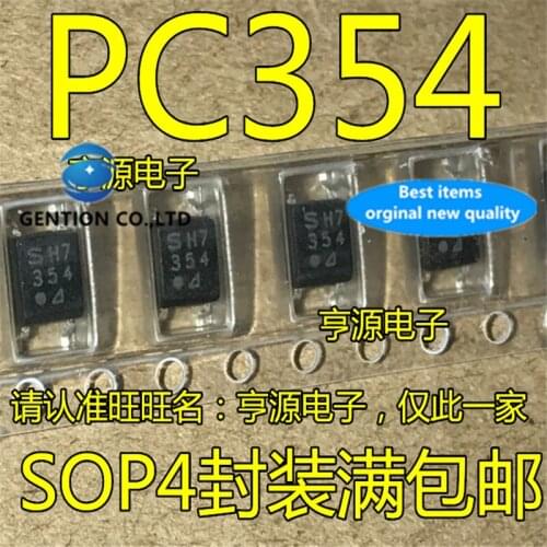 50Pcs PC354 PC354NJ0000F 354 Silkscreen SOP4 Optocoupler in stock 100% new and original