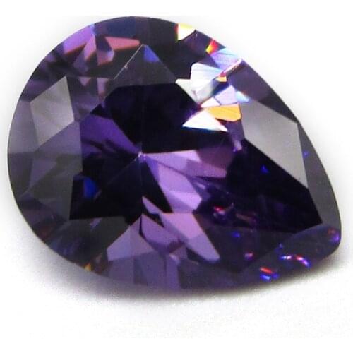 50pc Wholesale 2x3mm-13x18mm Amethyst Color Loose Cubic Zirconia Synthetic Stone Pear Shaped CZ Gems