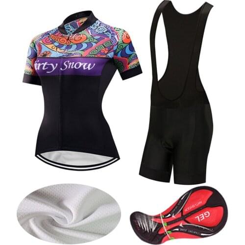 Free Shipping Womens Cycling Jersey Set Summer Kit Bicycle Clothing BIB Shorts Female Uniform Road Bike Clothes MTB Dress Suit