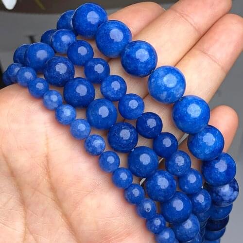 Blue Kyanite Jades Stone Beads Round Loose Spacer Beads For Jewelry Making DIY Bracelet Necklace Accessories 15"Strands 6/8/10mm