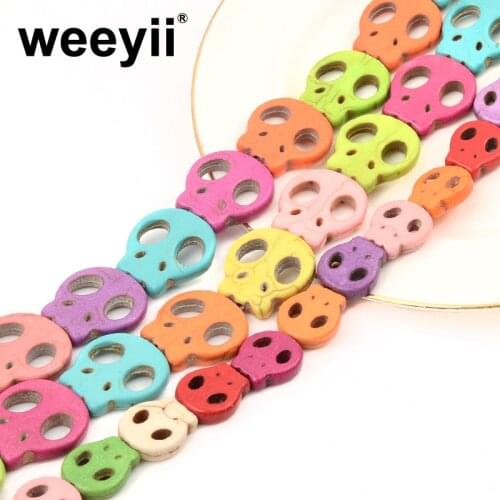 Natural Stone Colorful Skull Stone Beads Loose Spacer Seed Beads For Jewelry Handmade Making DIY Necklace Bracelet