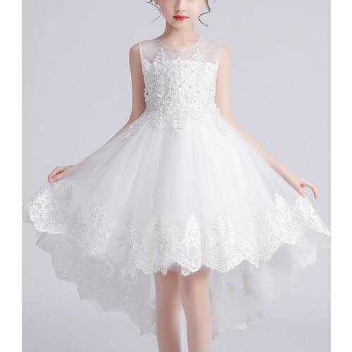 Kids Dress For 4-12 Girls Costumes Wedding Party Tailing Evening Elegant Princess Sleeveless Children’s Dresses 1293