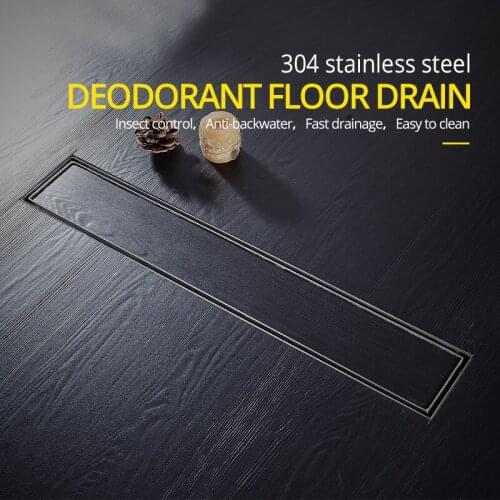 304 Stainless Steel Bathroom Shower Floor Drain Long Drainage Square Shower Large Floor Drains Shower Drain Cover WF-811543SN