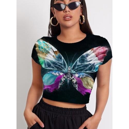 3d Tshirt Butterfly T shirt Women Animal Shirt Print Colorful Tshirt Printed Harajuku T-shirts 3d Womens Clothing Punk Rock